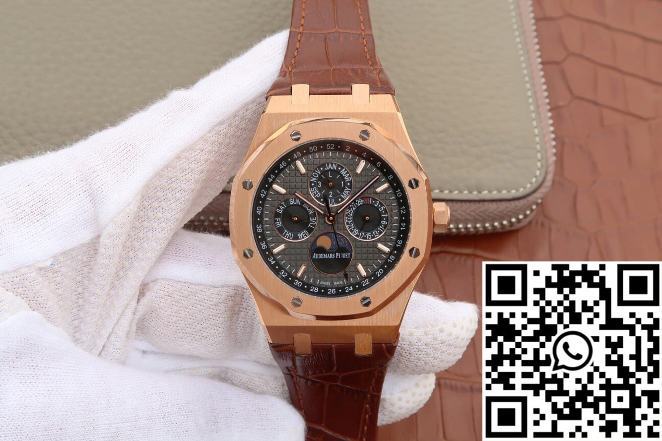 WaterResistant Audemars Piguet Royal Oak Perpetual Calendar 26574 JF Factory Rose Gold Grey Dial 146