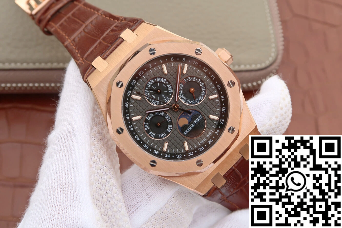 WaterResistant Audemars Piguet Royal Oak Perpetual Calendar 26574 JF Factory Rose Gold Grey Dial 146
