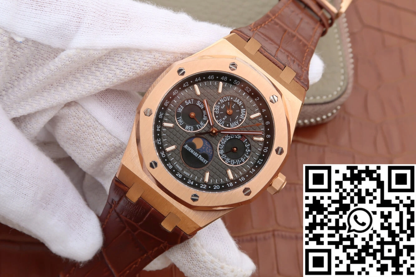 WaterResistant Audemars Piguet Royal Oak Perpetual Calendar 26574 JF Factory Rose Gold Grey Dial 146