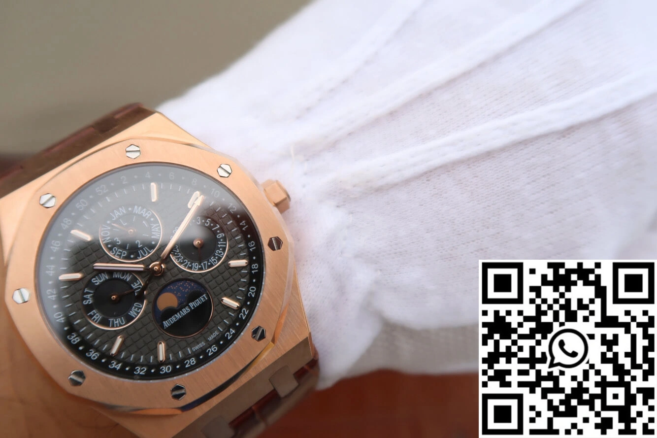 WaterResistant Audemars Piguet Royal Oak Perpetual Calendar 26574 JF Factory Rose Gold Grey Dial 146
