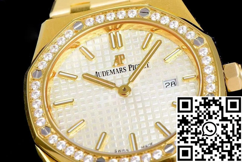 Audemars Piguet Royal Oak Quartz 67651BA.ZZ.1261BA.01 JF Factory Yellow Gold Diamond FlexibleFit 167