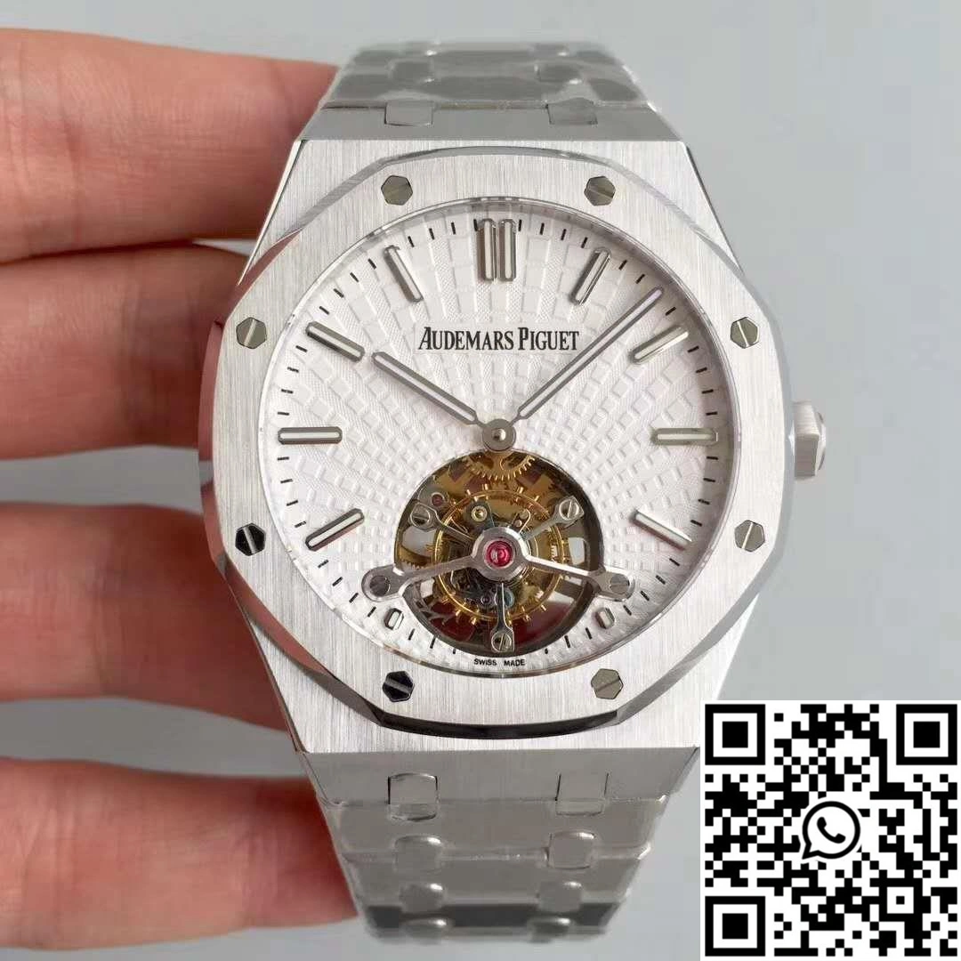 Effortless Audemars Piguet Royal Oak Tourbillon Extra Thin 26522 White Dial R8 Factory 154