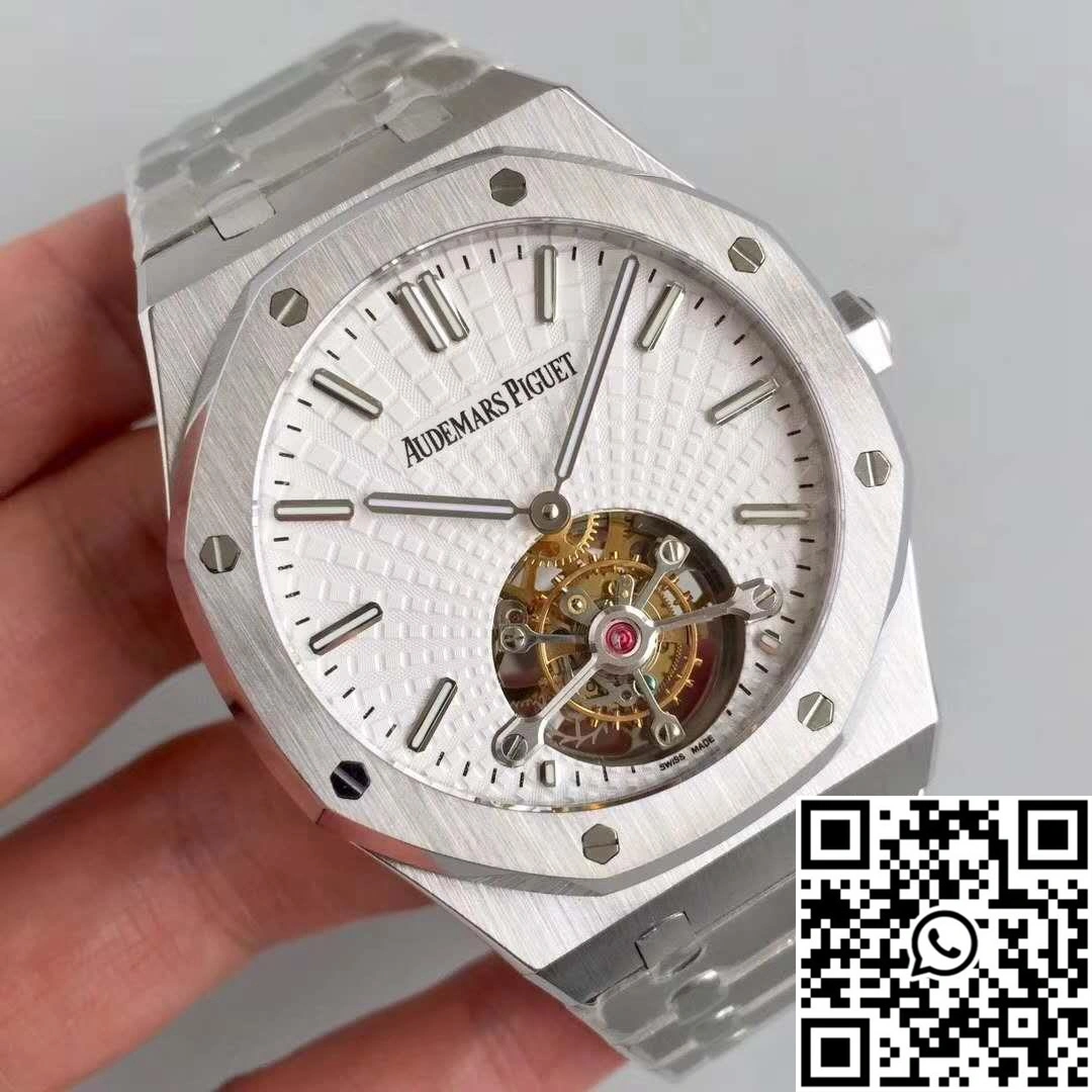 Effortless Audemars Piguet Royal Oak Tourbillon Extra Thin 26522 White Dial R8 Factory 154