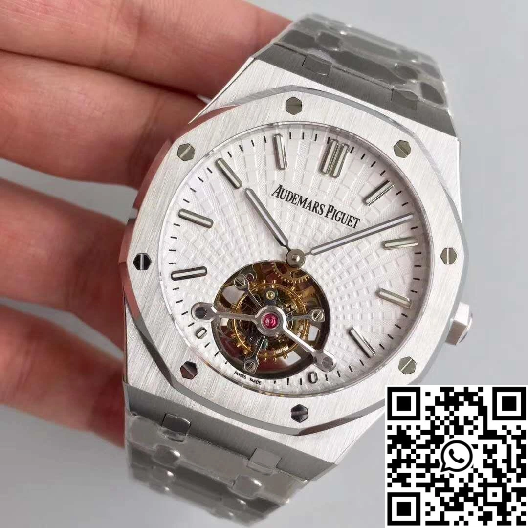 Effortless Audemars Piguet Royal Oak Tourbillon Extra Thin 26522 White Dial R8 Factory 154