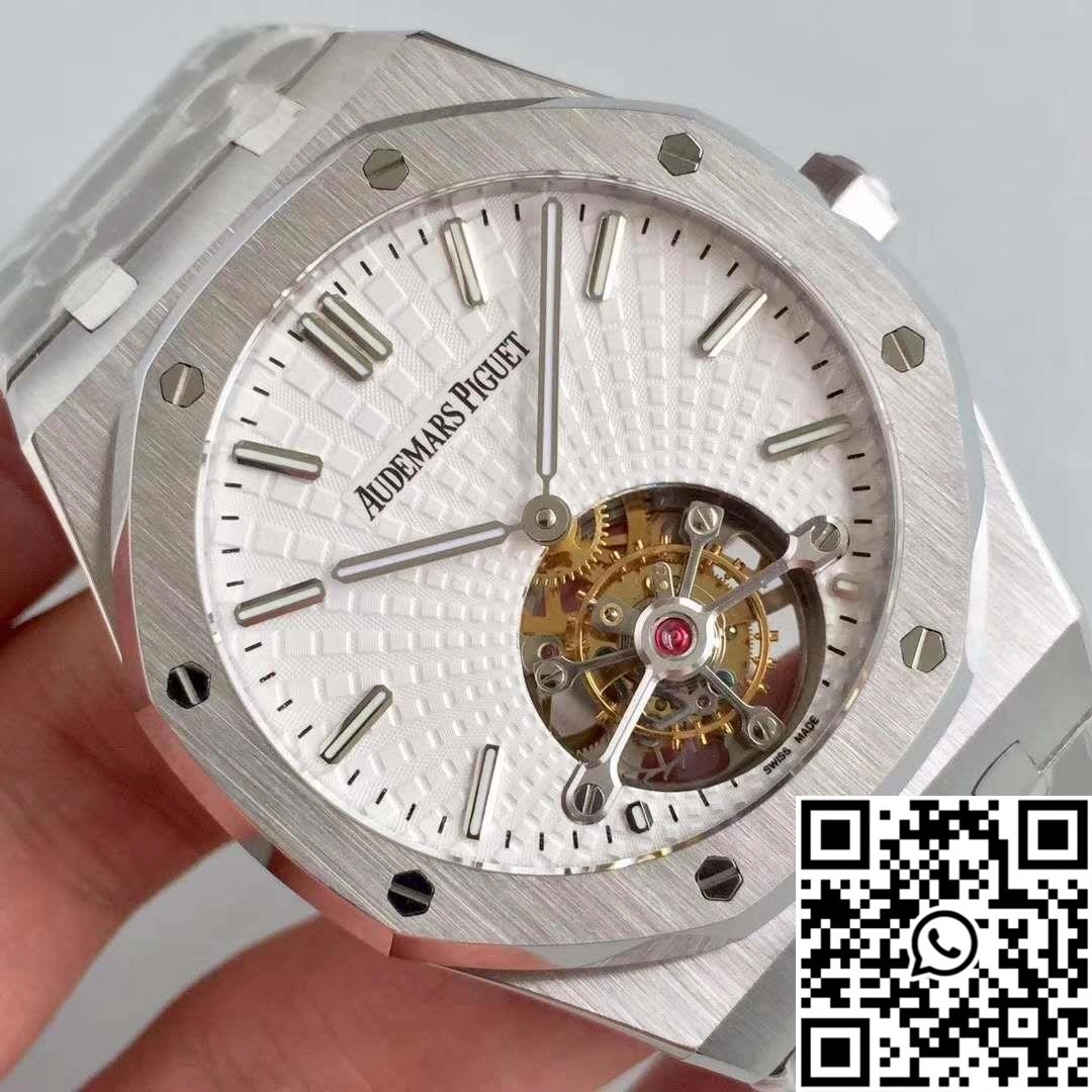 Effortless Audemars Piguet Royal Oak Tourbillon Extra Thin 26522 White Dial R8 Factory 154