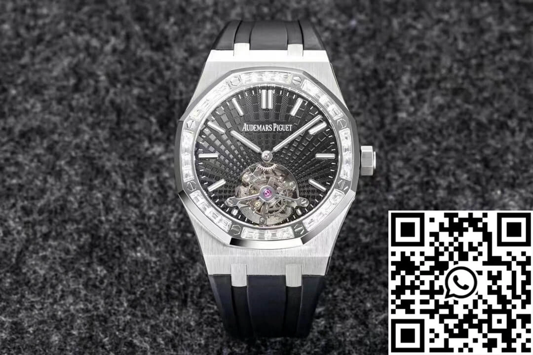 Elegant Audemars Piguet Royal Oak Tourbillon R8 Factory V3 Black Rubber Strap 190