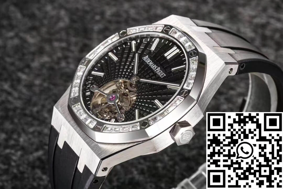 Elegant Audemars Piguet Royal Oak Tourbillon R8 Factory V3 Black Rubber Strap 190