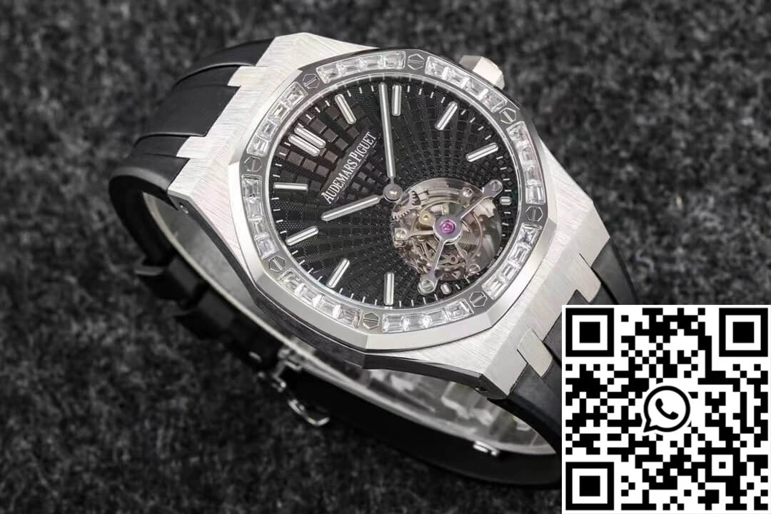 Elegant Audemars Piguet Royal Oak Tourbillon R8 Factory V3 Black Rubber Strap 190