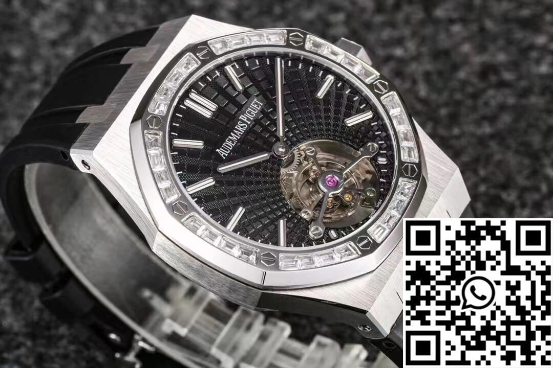 Elegant Audemars Piguet Royal Oak Tourbillon R8 Factory V3 Black Rubber Strap 190