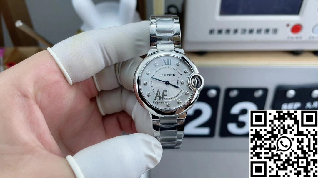 Contemporary Ballon Bleu De Cartier 33MM CRW4BB0021 AF Factory White Dial Diamond Hourmaker 1333