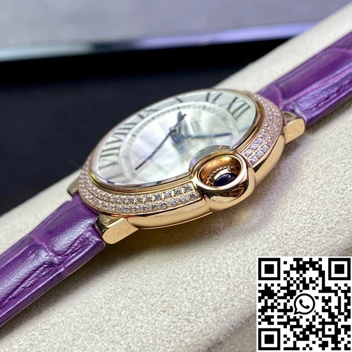 Lightweight Ballon Bleu De Cartier 36MM WJBB0009 3K Factory Purple Leather Strap 1392