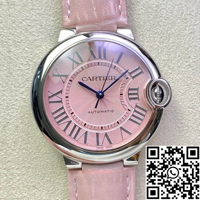 EasyMatch Ballon Bleu De Cartier 36MM WSBB0007 3K Factory Pink Strap 1364