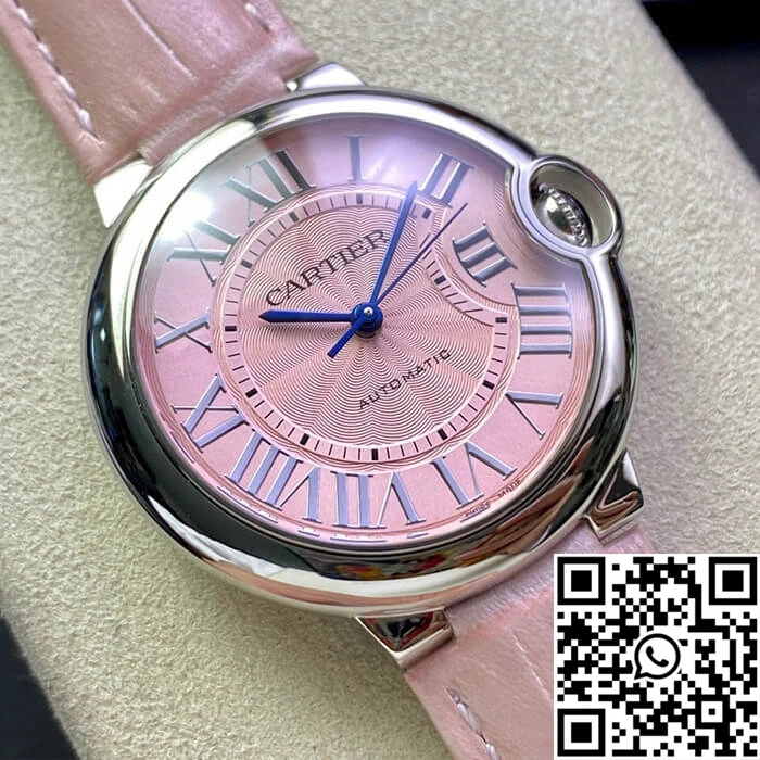 EasyMatch Ballon Bleu De Cartier 36MM WSBB0007 3K Factory Pink Strap 1364