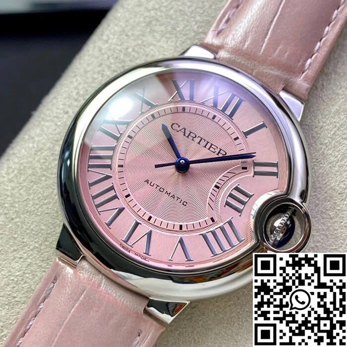 EasyMatch Ballon Bleu De Cartier 36MM WSBB0007 3K Factory Pink Strap 1364
