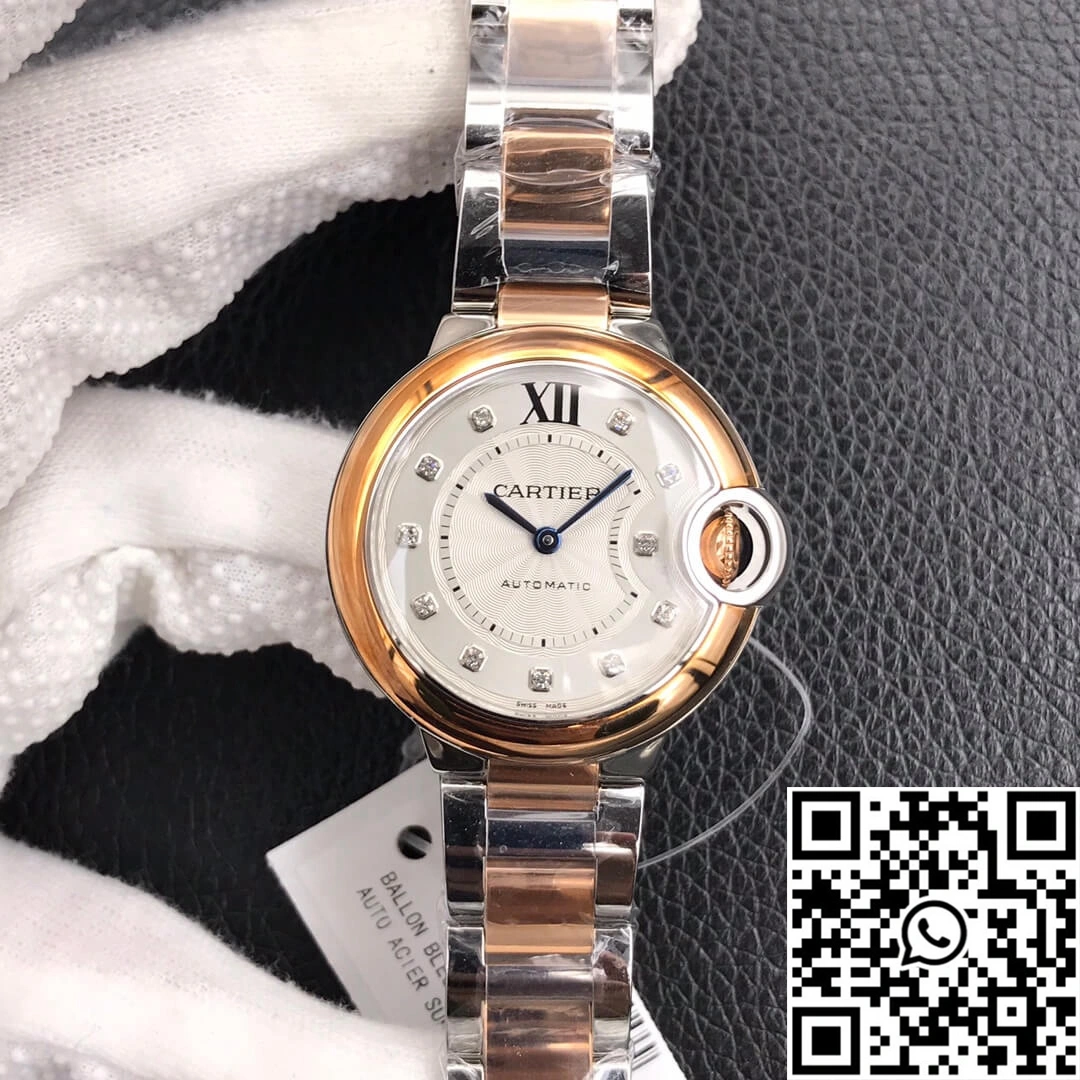 DailyWear Ballon Bleu De Cartier Ladies 28MM V6 Factory V8 Rose Gold Bezel 1347
