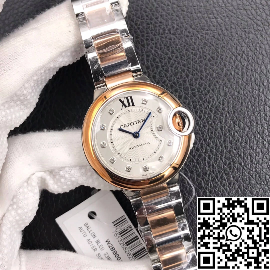 DailyWear Ballon Bleu De Cartier Ladies 28MM V6 Factory V8 Rose Gold Bezel 1347
