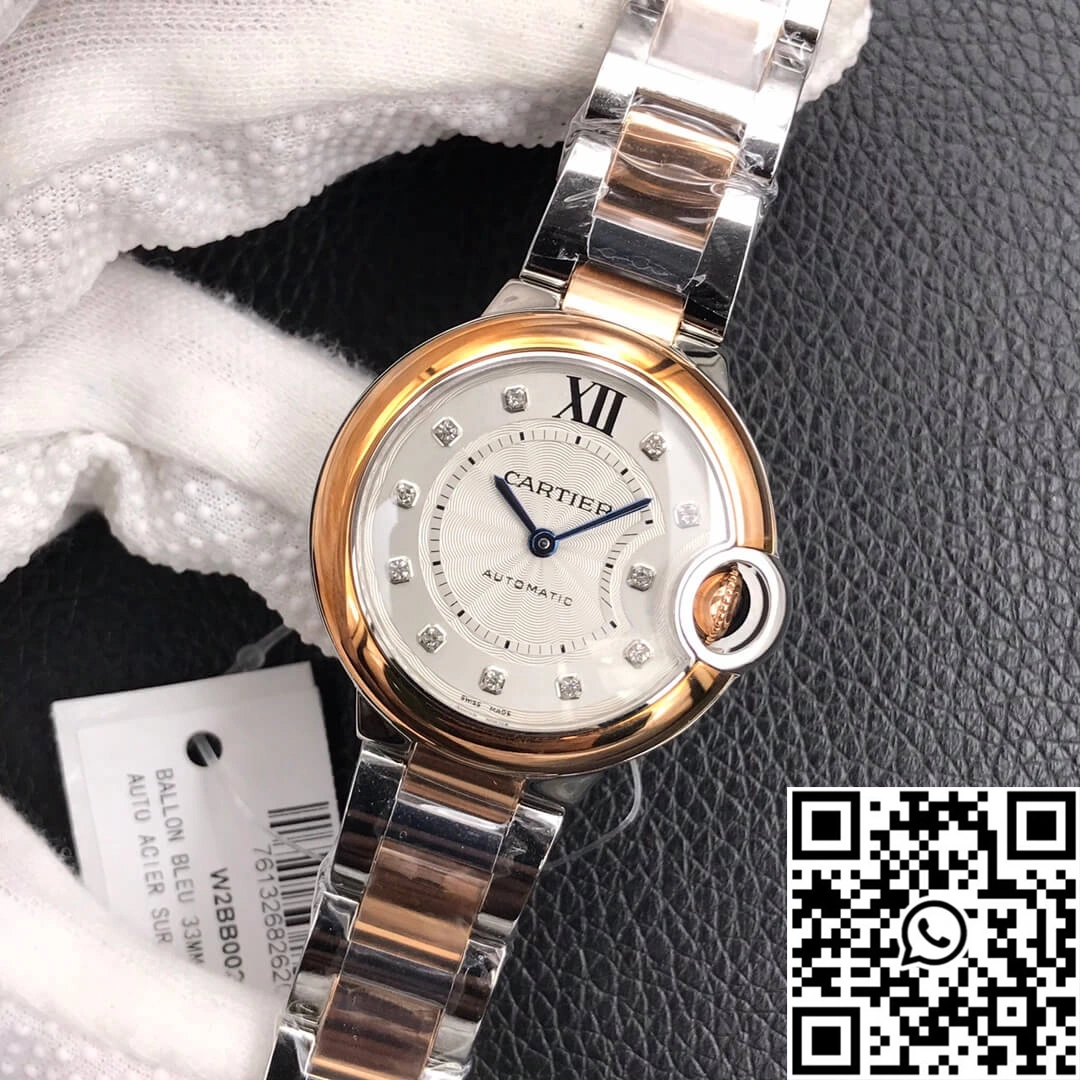 DailyWear Ballon Bleu De Cartier Ladies 28MM V6 Factory V8 Rose Gold Bezel 1347
