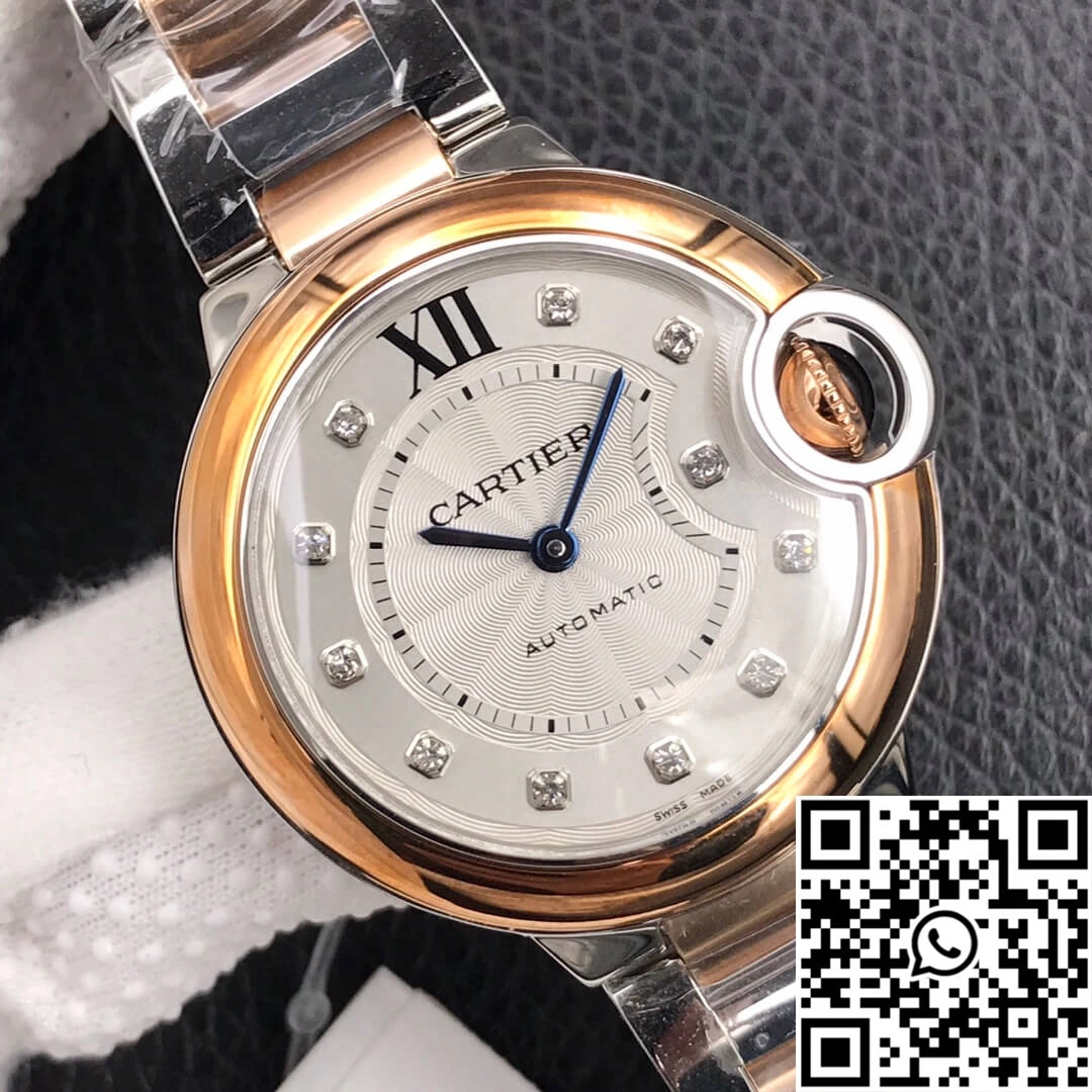 DailyWear Ballon Bleu De Cartier Ladies 28MM V6 Factory V8 Rose Gold Bezel 1347