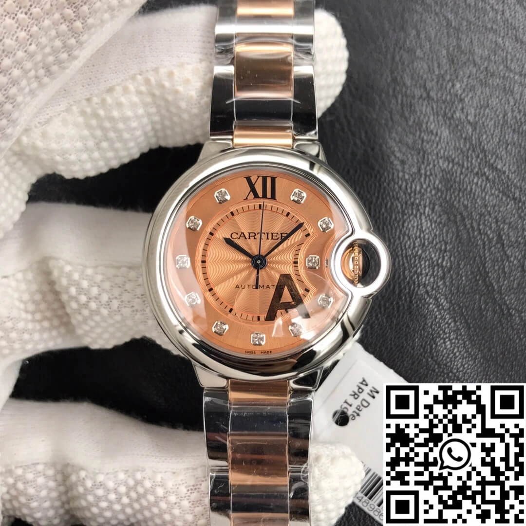 Durable Ballon Bleu De Cartier Ladies 33MM V6 Factory Gold strap 1395