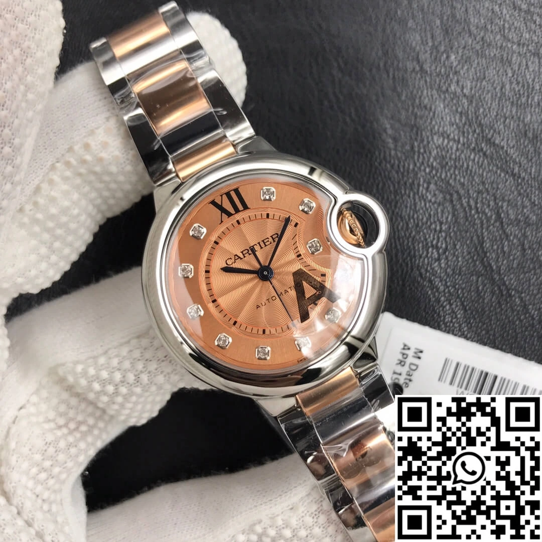 Durable Ballon Bleu De Cartier Ladies 33MM V6 Factory Gold strap 1395
