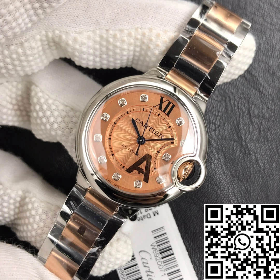 Durable Ballon Bleu De Cartier Ladies 33MM V6 Factory Gold strap 1395