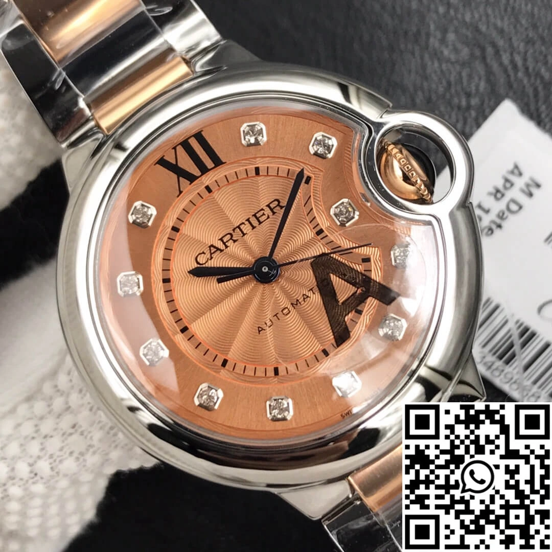 Durable Ballon Bleu De Cartier Ladies 33MM V6 Factory Gold strap 1395