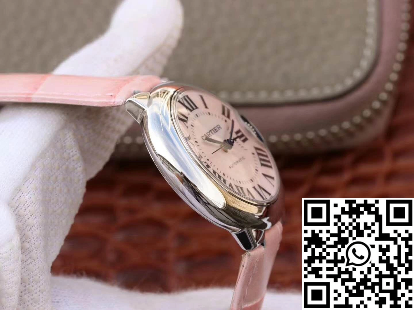 Bright Ballon Bleu De Cartier Ladies 33MM WSBB0002 V6 Factory Pink Dial 1334