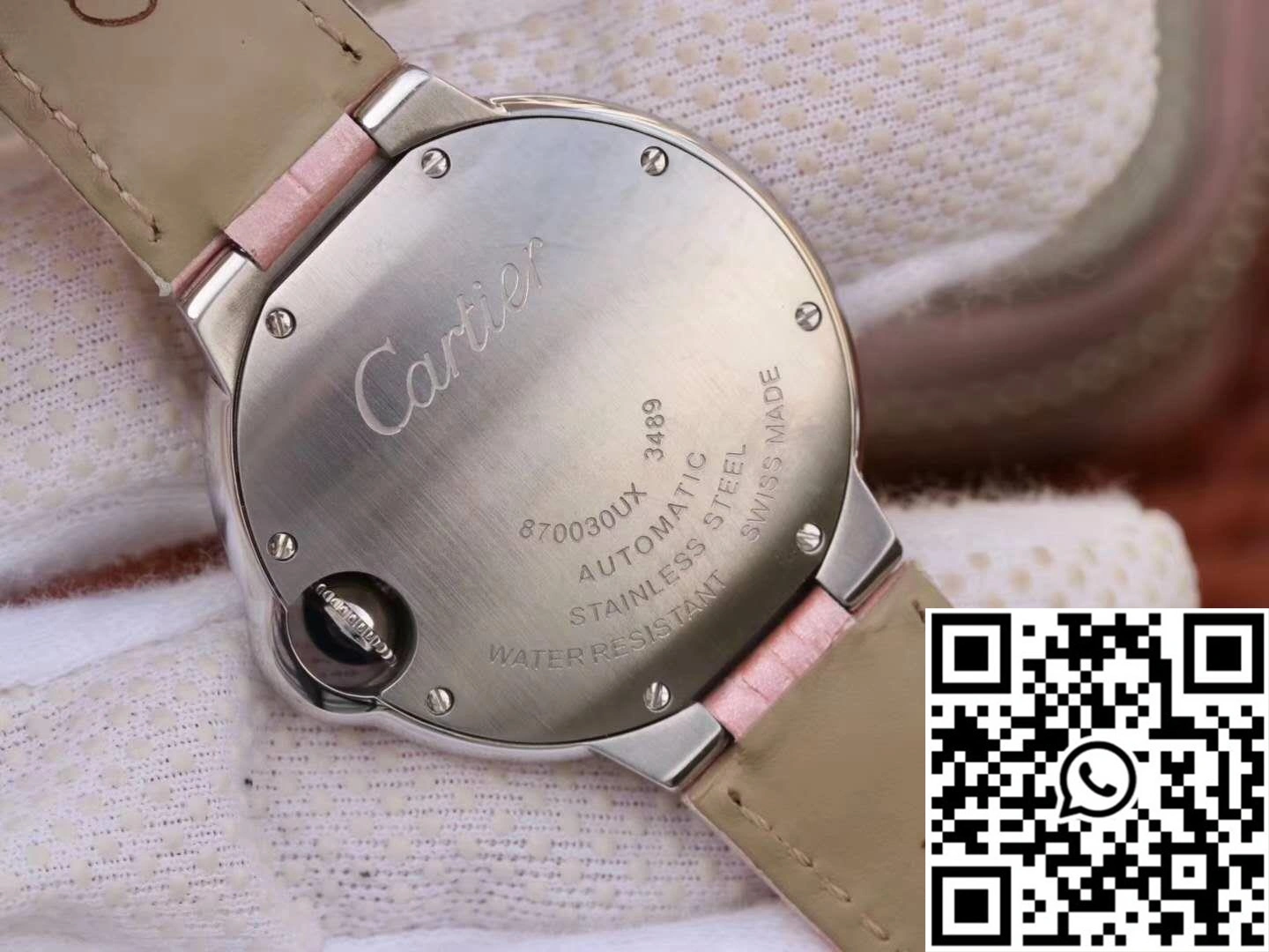 Bright Ballon Bleu De Cartier Ladies 33MM WSBB0002 V6 Factory Pink Dial 1334