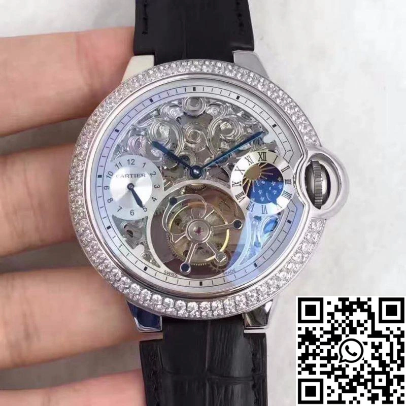 UrbanStyle Ballon Bleu De Cartier Tourbillon Silver Dial 1354