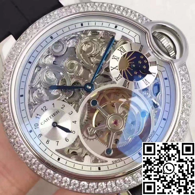 UrbanStyle Ballon Bleu De Cartier Tourbillon Silver Dial 1354