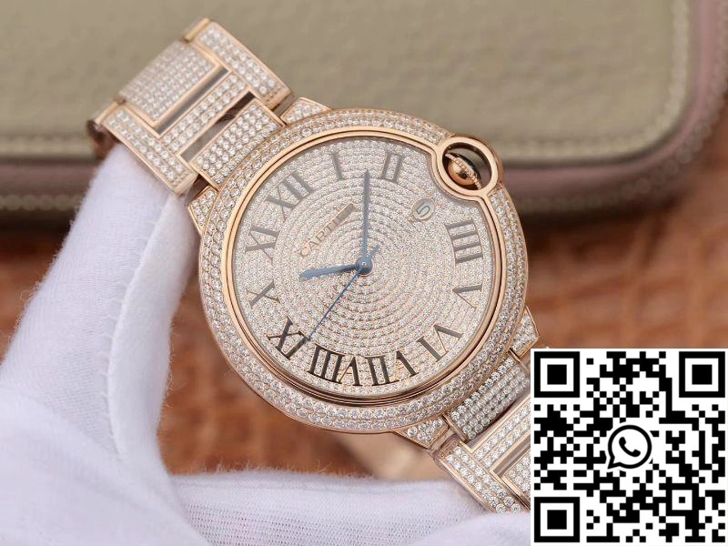Timeless Ballon Bleu De Cartier W69006Z2 42mm TW Factory Rose Gold Diamonds Dial 1372