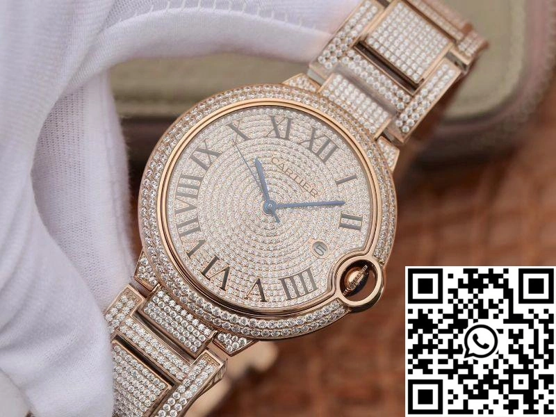 Timeless Ballon Bleu De Cartier W69006Z2 42mm TW Factory Rose Gold Diamonds Dial 1372
