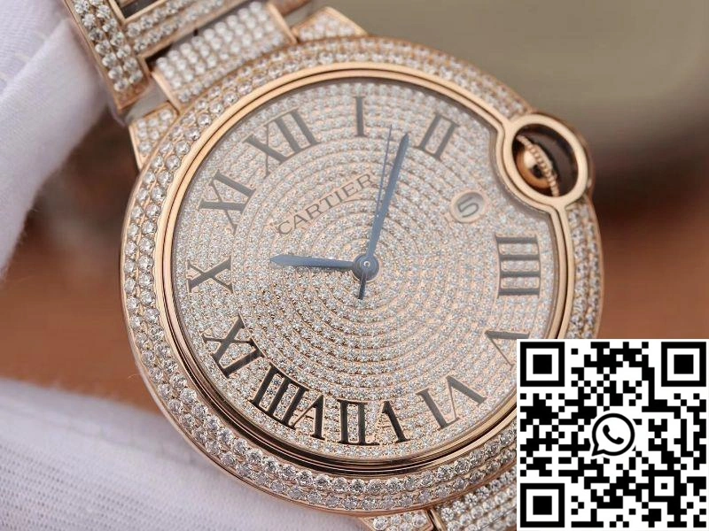 Timeless Ballon Bleu De Cartier W69006Z2 42mm TW Factory Rose Gold Diamonds Dial 1372