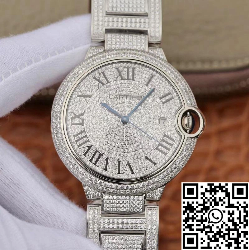 Ballon Bleu De Cartier WE9009Z3 42mm TW Factory Silver Diamond Dial Flexible 1329