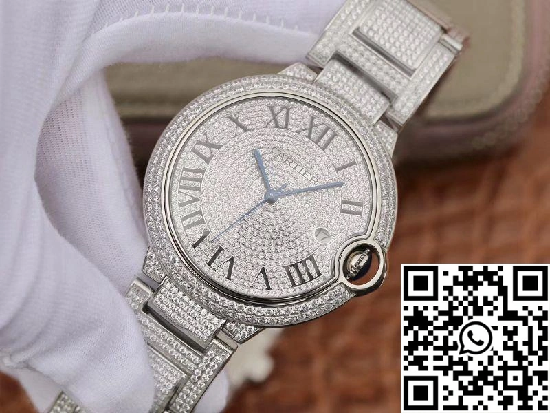 Ballon Bleu De Cartier WE9009Z3 42mm TW Factory Silver Diamond Dial Flexible 1329