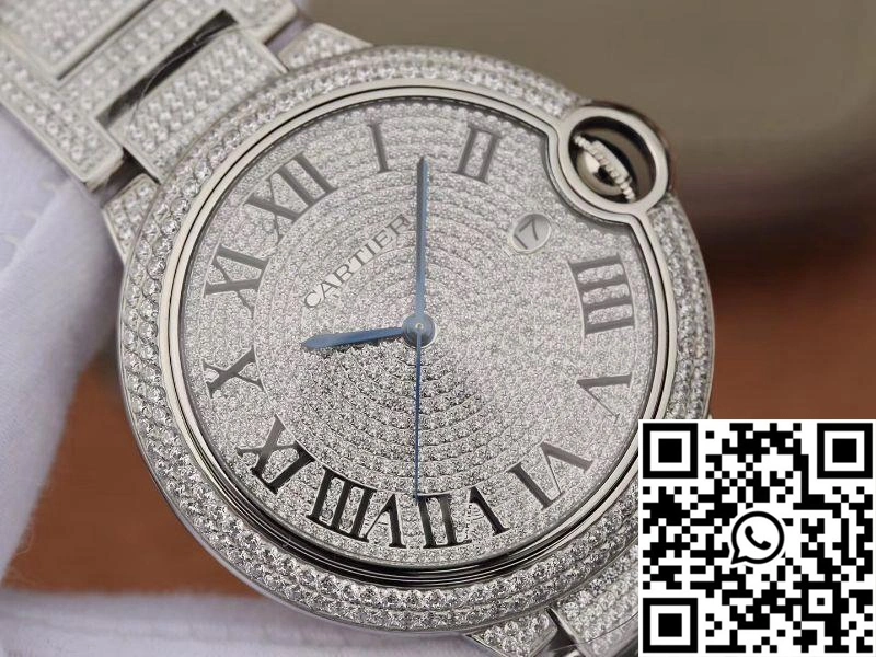 Ballon Bleu De Cartier WE9009Z3 42mm TW Factory Silver Diamond Dial Flexible 1329