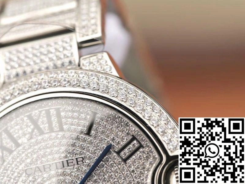 Ballon Bleu De Cartier WE9009Z3 42mm TW Factory Silver Diamond Dial Flexible 1329