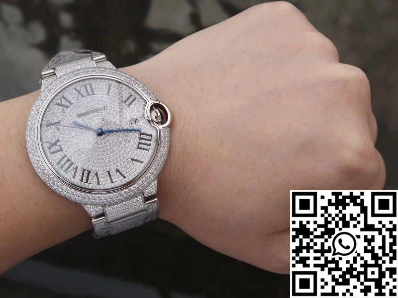 Ballon Bleu De Cartier WE9009Z3 42mm TW Factory Silver Diamond Dial Flexible 1329