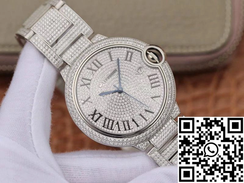 Ballon Bleu De Cartier WE9009Z3 42mm TW Factory Silver Diamond Dial Flexible 1329