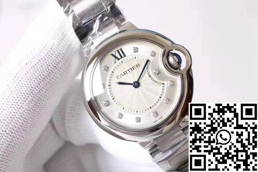 Ballon Bleu De Cartier WE9020 33mm V6 Factory White Dial MoistureWicking 1371