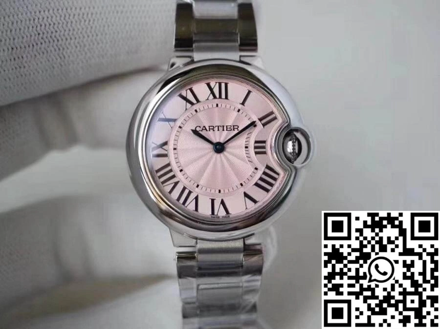 QuickDry Ballon Bleu De Cartier WE902073 33mm V6 Factory Pink Dial 1380