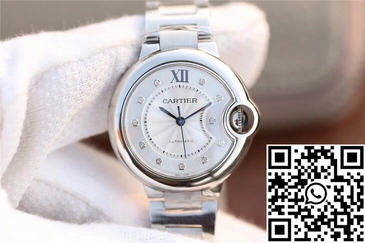 Ballon Bleu De Cartier WE902074 V6 Factory Diamond Silverr Dial WrinkleFree 1385