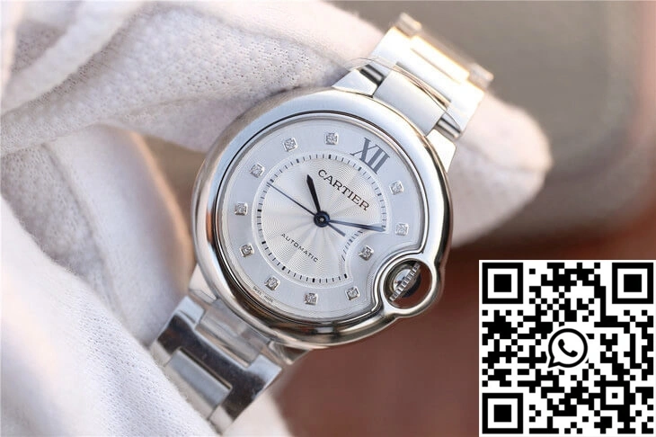 Ballon Bleu De Cartier WE902074 V6 Factory Diamond Silverr Dial WrinkleFree 1385