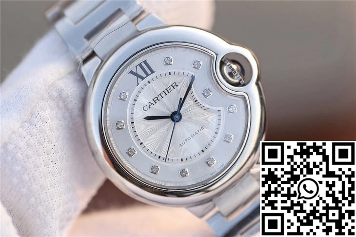Ballon Bleu De Cartier WE902074 V6 Factory Diamond Silverr Dial WrinkleFree 1385