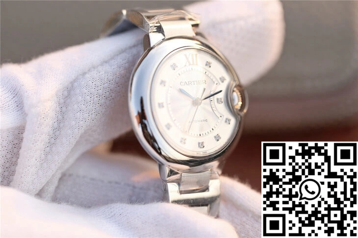 Ballon Bleu De Cartier WE902074 V6 Factory Diamond Silverr Dial WrinkleFree 1385