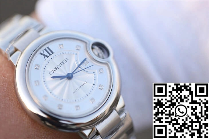 Ballon Bleu De Cartier WE902074 V6 Factory Diamond Silverr Dial WrinkleFree 1385