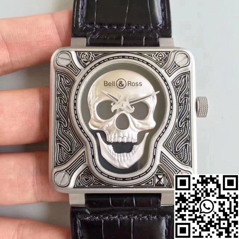 Sophisticated Bell Ross BR 01 Burning Skull Black Dial 1531