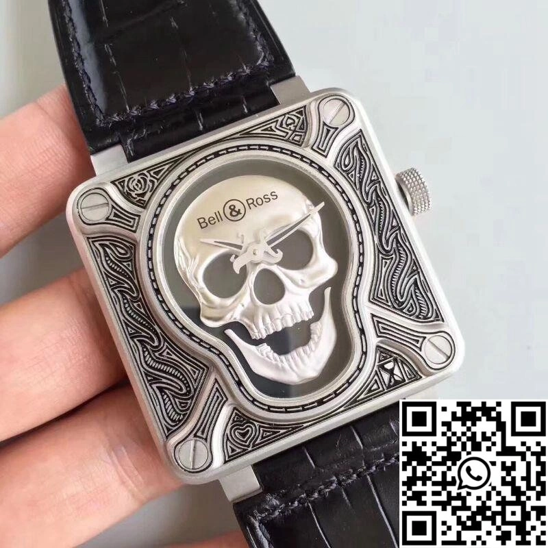 Sophisticated Bell Ross BR 01 Burning Skull Black Dial 1531