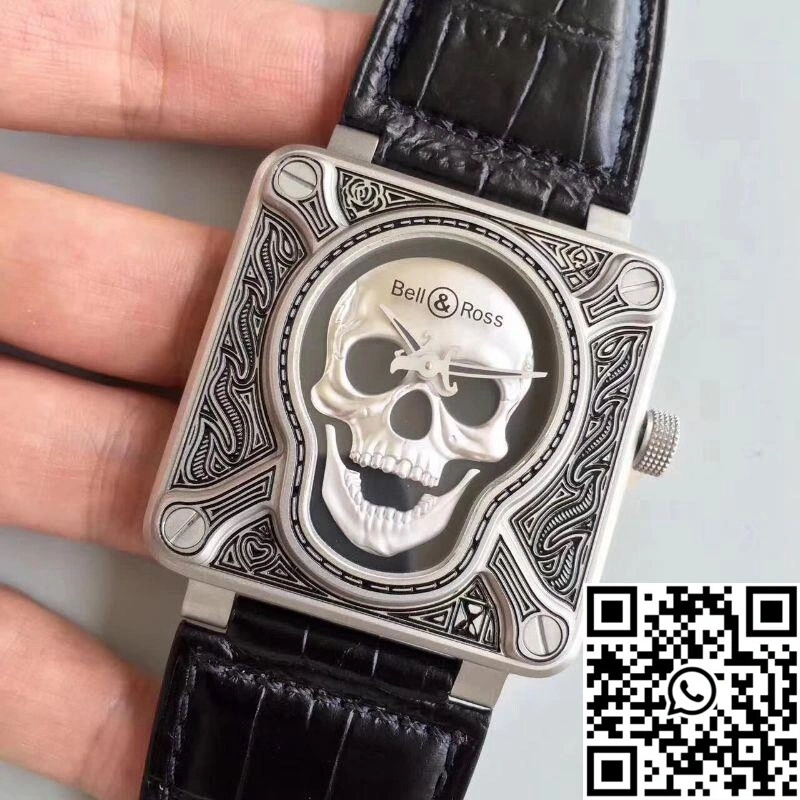 Sophisticated Bell Ross BR 01 Burning Skull Black Dial 1531