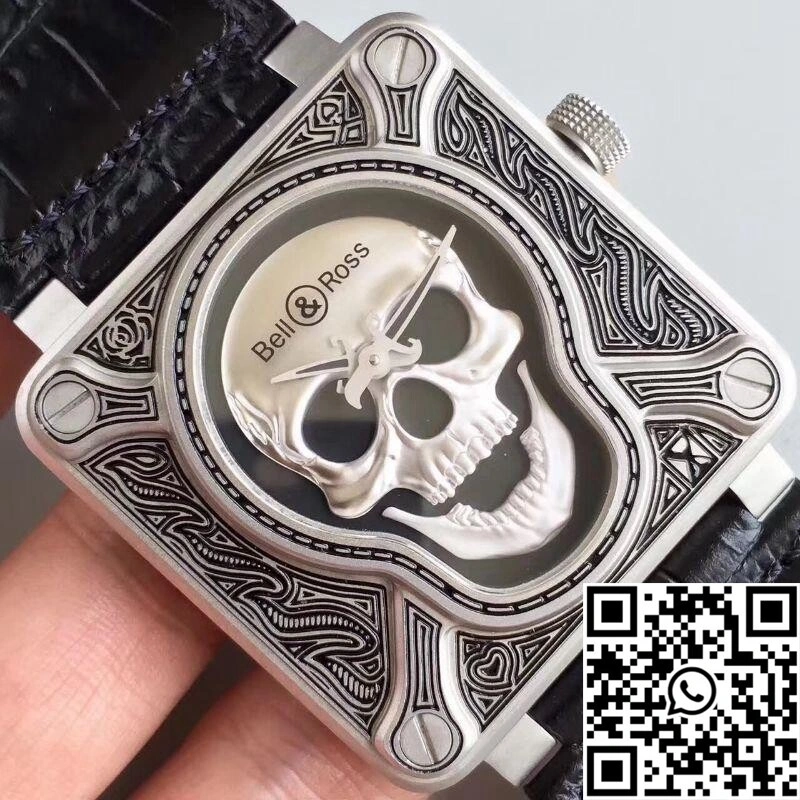 Sophisticated Bell Ross BR 01 Burning Skull Black Dial 1531